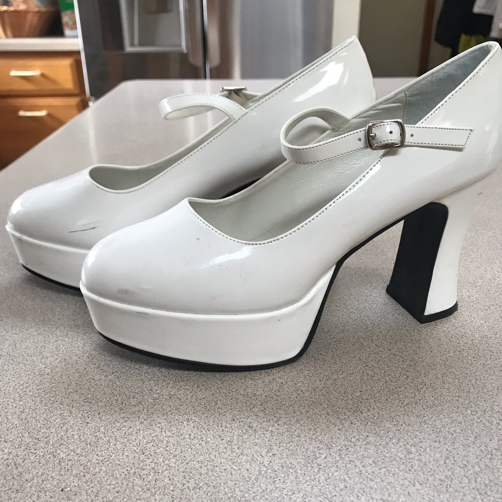 White Pole Fitness Halloween Shoes Size Ten